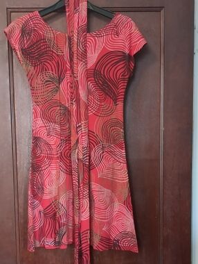 Cotton Block Print Kimono Wrap Dress